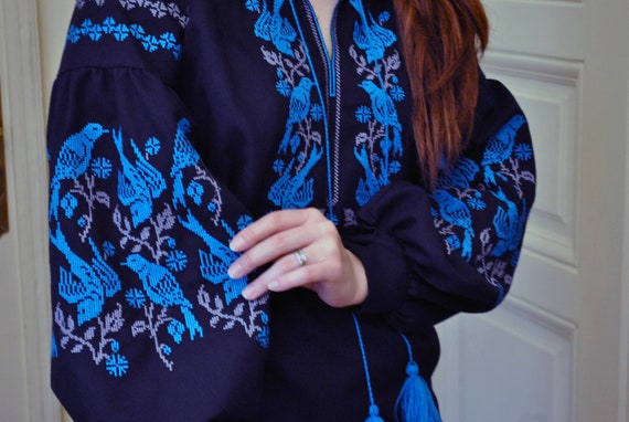 Beautiful ukrainian vyshyvanka boho blouse, ethnic clothing embroidery blouse
