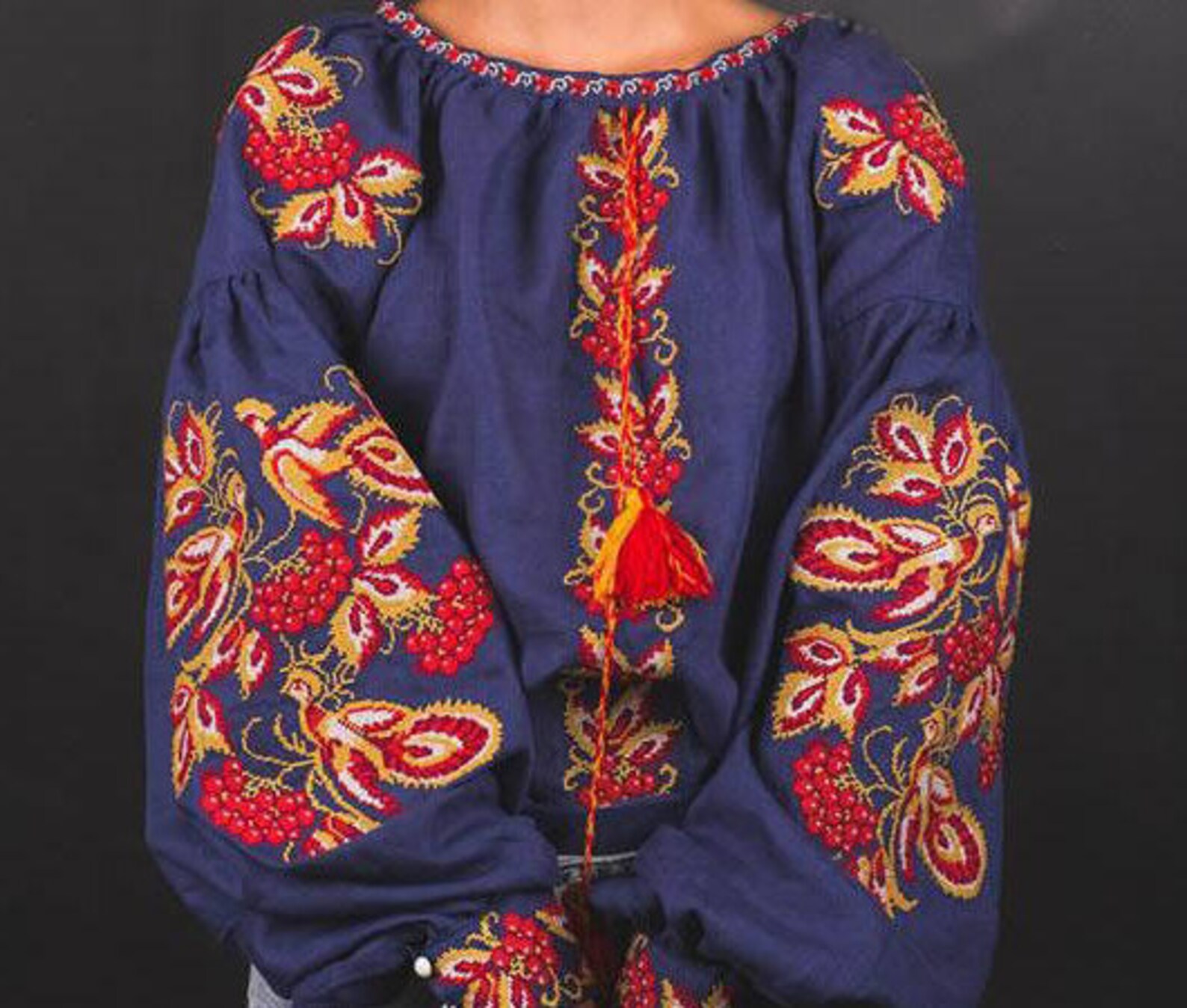 Flower embroidered blouse Ukrainian embroidery Ukrainian | Etsy