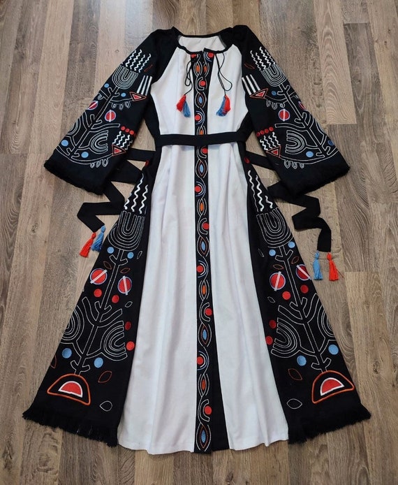 Black Mirror Embroidered Cotton Ethnic Gown – pacificexportsimports
