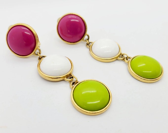 Colorful Dangle Earrings Clip On Earrings Clip On Earrings Summer Jewelry For Women Spring Jewelry Vintage Earrings