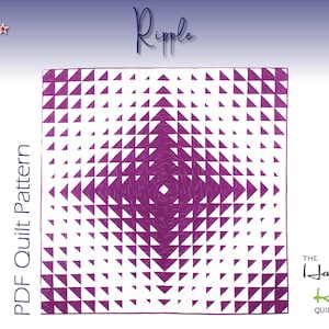 Ripple Quilt Pattern | Modern Radiating Star Design, Instant Download PDF