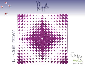 Ripple Quilt Pattern | Modern Radiating Star Design, Instant Download PDF