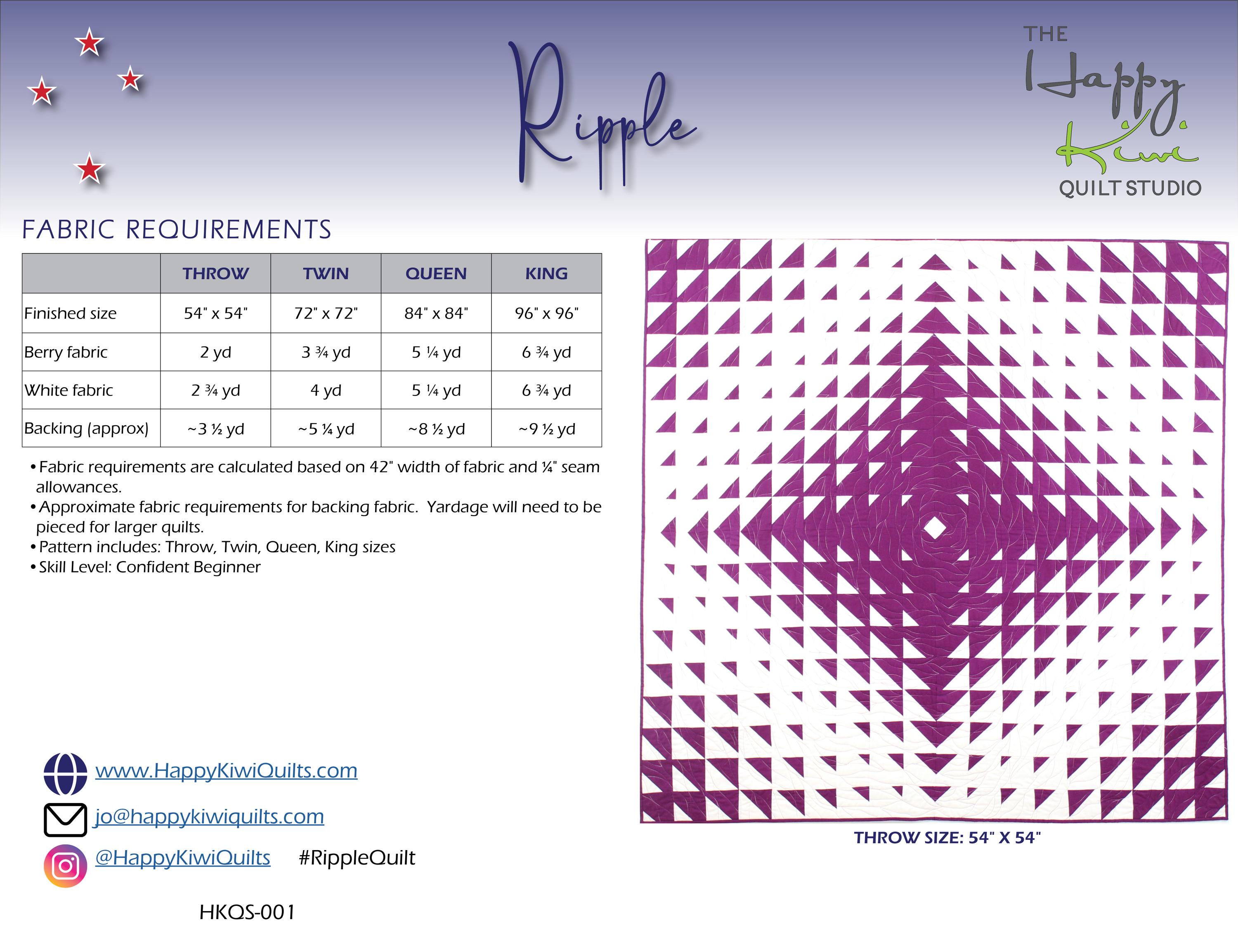 Ripple Quilt Pattern | Modern Radiating Star Design, Instant Download ...