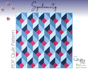 Synchronicity Quilt Pattern: Bold, Modern Geometric Quilt Design for Beginners & Advanced Quilters, PDF Instant Download