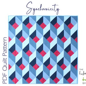 Synchronicity Quilt Pattern | Modern Geometric Design | 3D Illusion Quilt | PDF Download