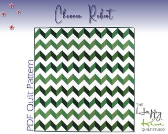 Chevron Reboot Quilt Muster PDF | Modernes geometrisches Design | Anfängerfreundlich | Sofort Download
