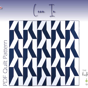 Lean In Quilt Pattern - Modern Optical Illusion Quilt Design, PDF Pattern for Quilting & Craft Projects