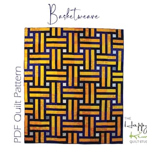 Basketweave Quilt Pattern | Modern Geometric Design | No Y-Seams | PDF Download