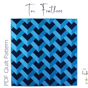 Mönster för quilt med Tui-fjädrar: Modern geometrisk design (PDF - direkt nedladdning)