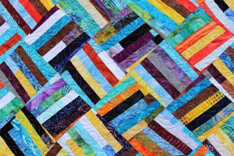 Wonky basketweave baby quilt