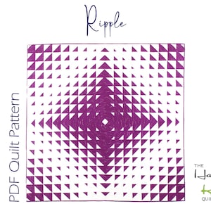 Ripple Quilt Pattern | Modern Radiating Star Design, Instant Download PDF