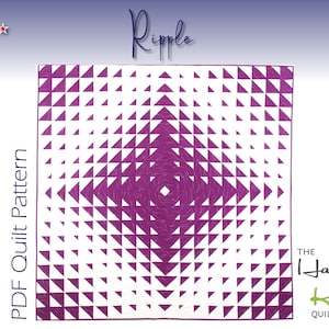 Ripple Quilt Pattern | Modern Radiating Star Design, Instant Download PDF