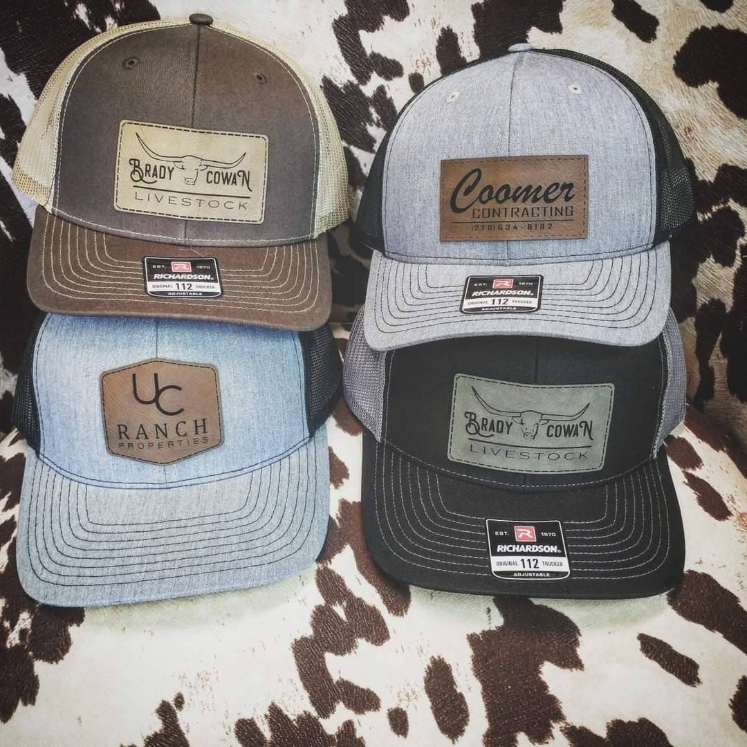 Custom Leather Patch Caps – Chapman 3C Cattle Company