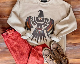 Thunderbird Crewneck Sweatshirt, Boho Sweatshirt,  Boho Shirt, Hippie Aesthetic, Vintage Shirt, Vintage Inspired Clothing