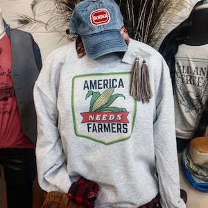 Amerika braucht Bauern Sweatshirt, Bauern Frau Geschenke, Bauernhof Shirt, Ag Shirt, Landwirtschaft Geschenke, Bauer, Bauer Geschenke, Mais Shirt, Support Farm