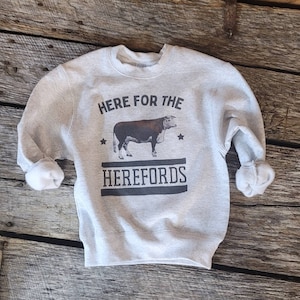 Youth Here for the Herefords Sweatshirt, farmers daughter gifts,farm shirt, agriculture, agriculture gifts, farmer crewneck, farmer gift