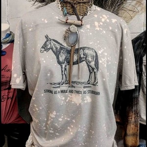 Agriculture tee, mule t-shirt, mule rider gifts, bleached t-shirt, distressed t-shirt, agriculture gift, support your local farmer