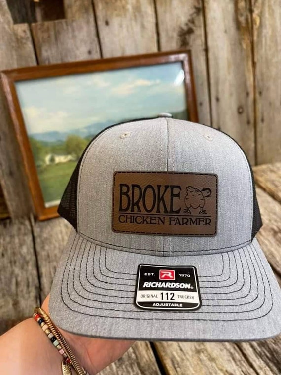 Broke Chicken Farmer Trucker Hat, Richardson 112 Trucker Hat,gifts for Dad,  Trucker Hat, Farmer Gifts, Gifts for Him, Agriculture, Chickens 