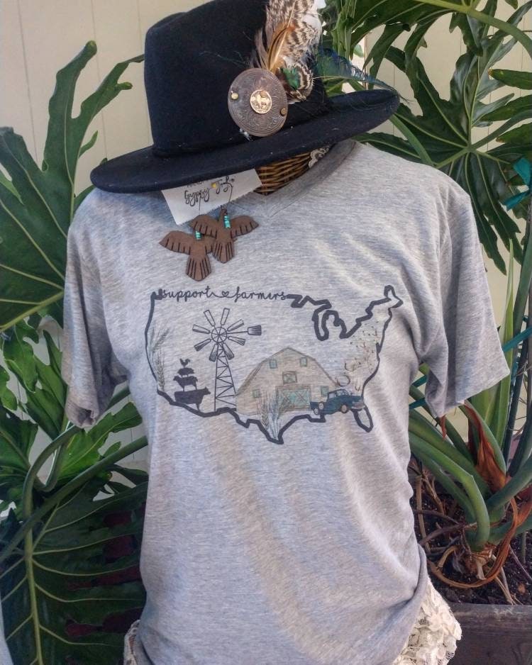 Farm tee agriculture shirt Support Farmers farmer shirt | Etsy