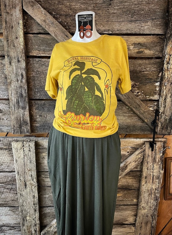 tobacco t shirt Burley Tobacco T-Shirt: Rural Heritage Farm Graphic Tee