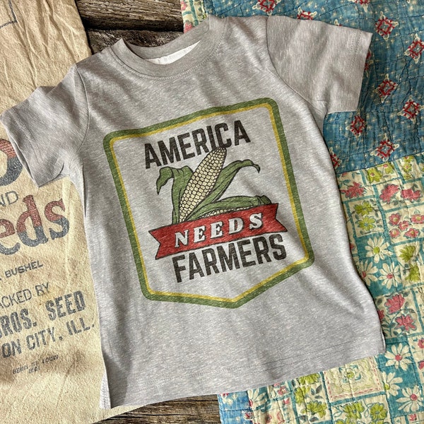 America Needs Farmers shirt, toddler t-shirt, toddler farm shirts, farm shirt, barnyard birthday shirt, farm kid gifts, farm birthday,
