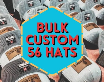 BULK Leather Patch TRUCKER Hat, customizable, custom leather patch, custom hat, custom hats for men, gifts for him, Dad Gift Ideas