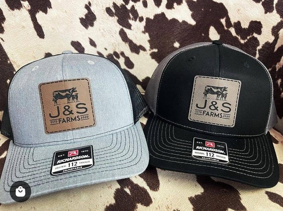 10 Leather Hat Patches Custom Made From Genuine Leather With Your Logo,  Text, or Design in Any Shape 10 Count Ships VERY FAST 