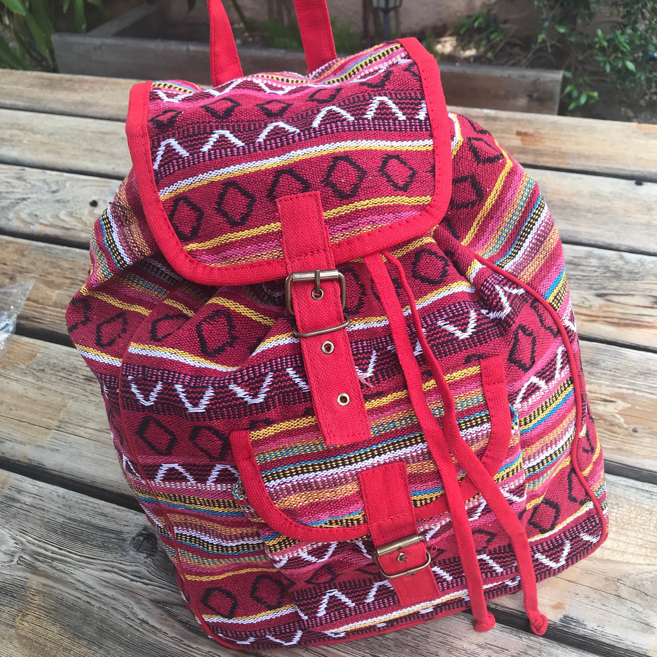 Womens Hippie Boho Backpack Travel Rucksack Woman Bag 90s Etsy