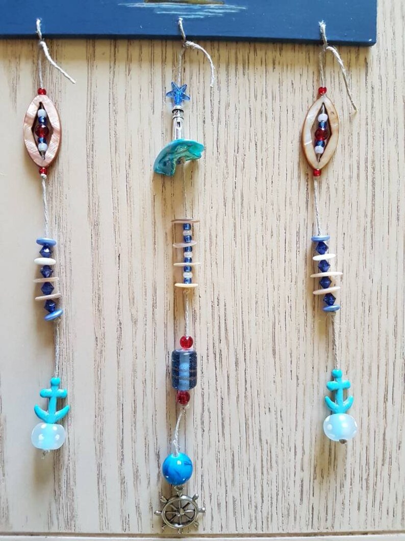 Boat Decor Let/'s Sea Summer Ornaments Let/'s Sea Hanging Sign with Shells Beach Home Door Hanger Hanging Sign Charms and Bead Adornments