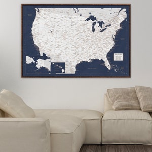 United States Map, Push Pin Map, USA Map Push Pin, US Map, Travel Map Push Pin, Map United States, Travel Map USA Map Wall Art, Large Us Map