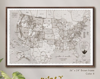 US National Park Map Push Pin, Travel Gift for Boyfriend, Christmas Gifts for Men, Unique Wedding Gift for Couple Personalized