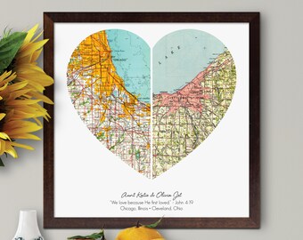 Long Distance Map, Fairy Godmother Gift from Godson, Personalize Godparent Gift from Goddaughter, Birthday Gift for Godmother Christmas Gift