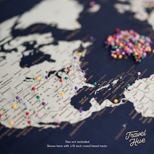 Personalized World Map, Custom Push Pin Map on Canvas, Travel Gift for ...
