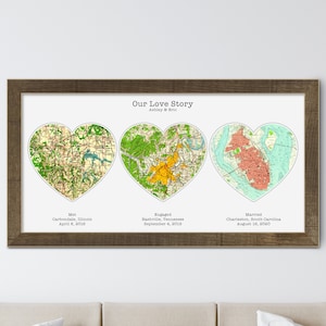 Wedding Gifts Personalized, Wedding Gifts for Couple, Our Love Story Dates, Wedding Day Gift for Bride from Groom, Met Engaged Married Map