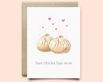 Bao Chika Wow Card | Valentine's Day Card | Love card, anniversary card, bao valentines day, bao card, punny card, funny valentine,cute card