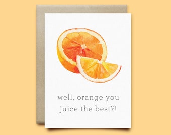 Orange Thank You card | thank you card | thank you greeting card |  thanks card, gratitude card, thank you gift, birthday card, funny card