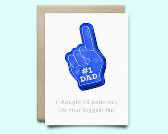 Father's Day #1 Dad Card. Sports Father's Day,Golf Card,Funny Card,Funny dad card,Card for dad,Funny father's day Card,dad joke, foam finger
