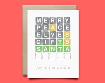 Wordle Christmas Card, Holiday Card, Punny Card, Funny Card, Seasonal Card, funny christmas card, Wordle card, punny christmas card, Wordle