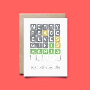 Carte de Noël Wordle, carte de vœux, carte de Punny, carte drôle, carte de saison, carte de Noël drôle, carte Wordle, carte de Noël de punny, Wordle