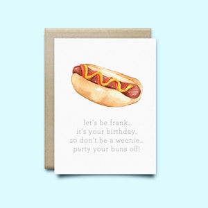 carte d'anniversaire de hot-dog | carte d'anniversaire | carte de voeux de hot-dog | cadeau de hot-dog, carte d'anniversaire drôle, carte de hot-dog drôle, carte de petit garçon, carte mignonne, jeux de mots