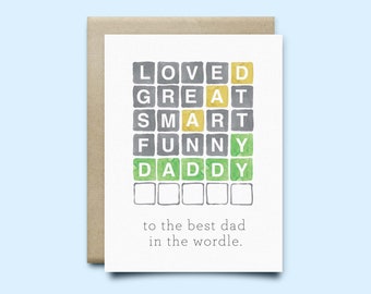 Wordle DAD Card,Father's Day Card,Card For Dad,Father's day gift,Wordle Father's day card,wordle lover,wordle gift,gift for dad,wordle card