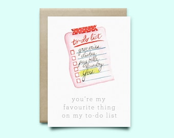 To-Do Card |Valentine's Day Card | Love card,anniversary card,valentines day,punny card, funny valentine,cute card,funny card, to-do list