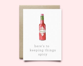 Hot Sauce Card |Valentine's Day Card | Love card,anniversary card,valentines day,punny card, funny valentine,cute card,funny card, hot sauce