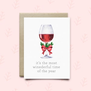 Carte de vœux vin, carte de Noël vin, Noël mignon, carte de Noël calembour, carte de Noël drôle, carte de vœux drôle, cadeau vin, vin Noël,