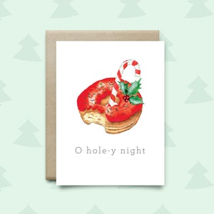 Donut Christmas Card, Holiday Card, Punny Card, Funny Card, Seasonal Card, Funny Christmas card, Donut card, punny Christmas card, cute card