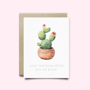 Carte de remerciement pour professeur. Carte cactus, Merci professeur, fin d'école, carte professeur d'école, cadeau professeur, carte drôle, carte de remerciement professeur