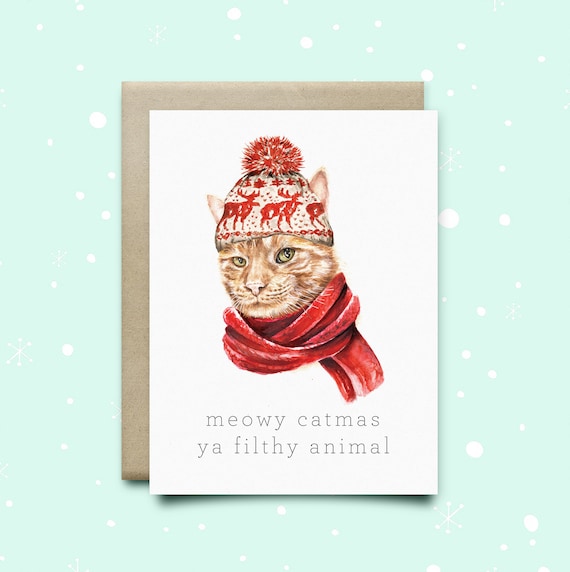 Merry Christmas Ya Filthy Animal Funny Holiday Greeting Card Merry Christmas Ya Filthy Animal Funny Holiday Greeting Card