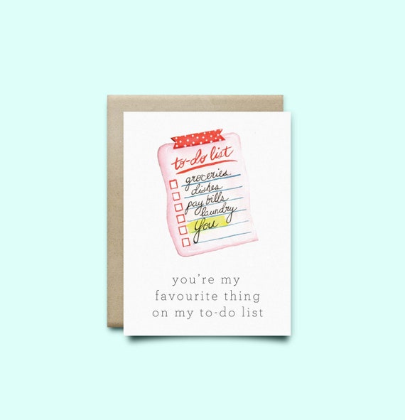 To-do Card valentine's Day Card Love Cardanniversary - Etsy To-do Card valentine's Day Card Love Cardanniversary - Etsy