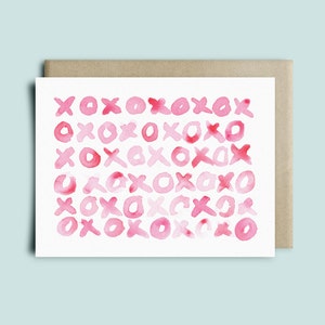 Carte de vœux XOXO | Carte saint Valentin | Carte d’amour| Carte d’anniversaire| Carte aquarelle Card|love card|sympathy card| carte de mariage |carte d’anniversaire
