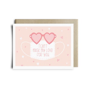 IMPRIMABLE masque mon amour carte de voeux, carte d'amour, carte de pandémie, carte mignonne, carte d'anniversaire, carte drôle, carte de Saint Valentin, carte de jeu de mots, carte de femme